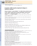 Cover page: Evaluation of mild cognitive impairment subtypes in Parkinson's disease