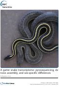 Cover page: A garter snake transcriptome: pyrosequencing, de novo assembly, and sex-specific differences