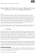 Cover page: Human Rights and Political Economy: Addressing the Legal Construction of Poverty and Rights Deprivation