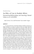 Cover page: An Ethic of Care in Student Affairs: Humanizing Relationships and Asserting Cultural Values at an AANAPISI