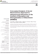 Cover page: Conceptual Analysis: A Social Neuroscience Approach to Interpersonal Interaction in the Context of Disruption and Disorganization of Attachment (NAMDA)