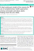 Cover page: A dual continuum model of the reasons for use of complementary health approaches among overweight and obese adults: findings from the 2012 NHIS