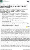 Cover page: One-Stop Management of 230 Consecutive Acute Stroke Patients: Report of Procedural Times and Clinical Outcome.