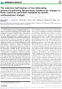 Cover page: The reductive half-reaction of two bifurcating electron-transferring flavoproteins Evidence for changes in flavin reduction potentials mediated by specific conformational changes