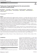 Cover page: Twenty years of capacity building across the cancer prevention and control research network