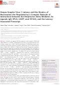 Cover page: HSV-1 latency and the kinetics of reactivation are regulated by a complex network of interactions between HVEM, its ligands (gD, BTLA, LIGHT and CD160) and LAT