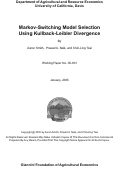 Cover page: Markov-switching Model Selection Using Kullback-Leibler Divergence