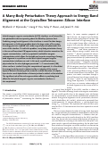 Cover page: A Many‐Body Perturbation Theory Approach to Energy Band Alignment at the Crystalline Tetracene–Silicon Interface