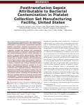 Cover page: Posttransfusion Sepsis Attributable to Bacterial Contamination in Platelet Collection Set Manufacturing Facility, United States.