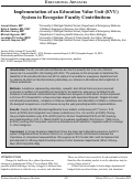 Cover page: Implementation of an Education Value Unit (EVU)  System to Recognize Faculty Contributions