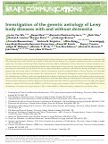 Cover page of Investigation of the genetic aetiology of Lewy body diseases with and without dementia