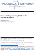 Cover page: Student Retellings: Adapting Middle English Literature in Singapore