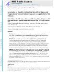 Cover page: Association of hepatitis C viral infection with incidence and progression of chronic kidney disease in a large cohort of US veterans