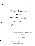 Cover page: Francis B. Sumner Family and Memories of La Jolla 1914 -