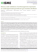 Cover page: Nitrous oxide inhibition of methanogenesis represents an underappreciated greenhouse gas emission feedback.