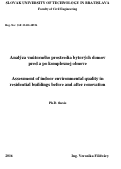 Cover page: Assessment of indoor environmental quality in residential buildings before and after renovation