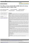 Cover page of The efficacy of two commercially available devices for airway foreign body relief: A cadaver study