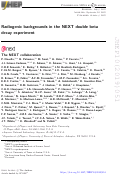 Cover page: Radiogenic backgrounds in the NEXT double beta decay experiment