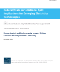 Cover page: Federal/State Jurisdictional Split: Implications for Emerging Electricity Technologies: