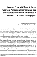 Cover page: Lessons from a Different Shore: Portrayals of Japanese American Incarceration and the Redress Movement by Western European Newspapers