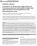 Cover page: Associations of obesity with triglycerides and C-reactive protein are attenuated in adults with high red blood cell eicosapentaenoic and docosahexaenoic acids