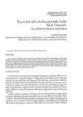 Cover page: Nuovi dati sulla biodiversita' della Sicilia Nord-Orientale: la coleotterofauna endemica