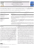 Cover page: Developmentally Supportive Care in Congenital Heart Disease: A Concept Analysis