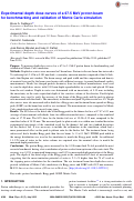 Cover page: Experimental depth dose curves of a 67.5 MeV proton beam for benchmarking and validation of Monte Carlo simulation