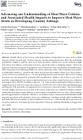 Cover page: Advancing our Understanding of Heat Wave Criteria and Associated Health Impacts to Improve Heat Wave Alerts in Developing Country Settings