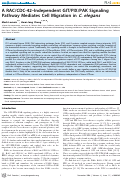 Cover page: A RAC/CDC-42–Independent GIT/PIX/PAK Signaling Pathway Mediates Cell Migration in C. elegans