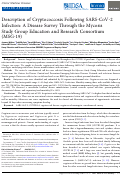 Cover page: Description of Cryptococcosis Following SARS-CoV-2 Infection: A Disease Survey Through the Mycosis Study Group Education and Research Consortium (MSG-19).