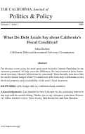 Cover page: What Do Debt Loads Say about California's Fiscal Condition?