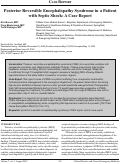 Cover page: Posterior Reversible Encephalopathy Syndrome in a Patient with Septic Shock: A Case Report