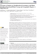 Cover page: Diversity of Studies on Neighborhood Greenspace and Brain Health by Racialized/Ethnic Group and Geographic Region: A Rapid Review