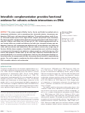 Cover page: Interallelic complementation provides functional evidence for cohesin–cohesin interactions on DNA