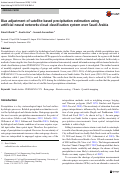 Cover page: Bias adjustment of satellite-based precipitation estimation using artificial neural networks-cloud classification system over Saudi Arabia