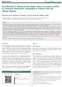 Cover page: Quantification of atherosclerotic plaque volume in coronary arteries by computed tomographic angiography in subjects with and without diabetes