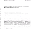 Cover page: UV sensitivity of the axion mass from instantons in partially broken gauge groups