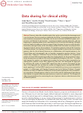 Cover page: Data sharing for clinical utility.