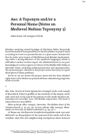 Cover page: Ase: A Toponym and/or Personal Name (Notes on Medieval Nubian Toponymy 3)