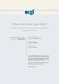 Cover page: Where Do Firms Issue Debt? An Empirical Analysis of Issuer Location and Regulatory Competition in Europe