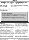 Cover page: Ruptured Ectopic Pregnancy with an Intrauterine Device: Case Report and Sonographic Considerations