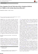 Cover page: Does Impaired Social Motivation Drive Imitation Deficits in Children with Autism Spectrum Disorder?