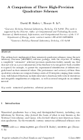Cover page: A Comparison of three high-precision quadrature schemes