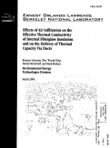 Cover page: Effects of air infiltration on the effective thermal conductivity of internal fiberglass insulation and on the delivery of thermal capacity via ducts