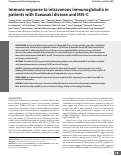 Cover page: Immune response to intravenous immunoglobulin in patients with Kawasaki disease and MIS-C