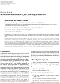 Cover page: Should We Monitor ScVO2 in Critically Ill Patients?