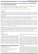 Cover page: Use National Early Warning Score In The Prognosis Of Stroke Patients In The Emergency Department