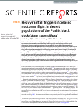 Cover page: Heavy rainfall triggers increased nocturnal flight in desert populations of the Pacific black duck (Anas superciliosa)