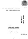 Cover page: Simplified Models For Particle Dispersion In Buildings